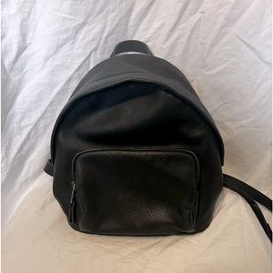 Black Faux Leather Backpack